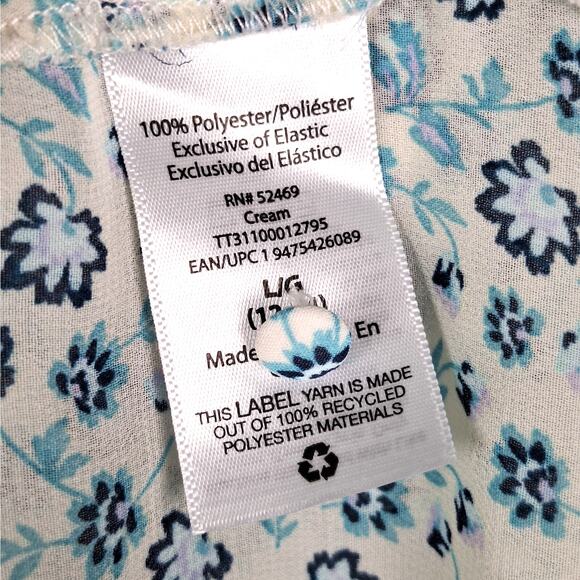 Womens Top Large Floral Boho Peasant Sheer Button Up Office Career Work Feminine - Picture 5 of 7